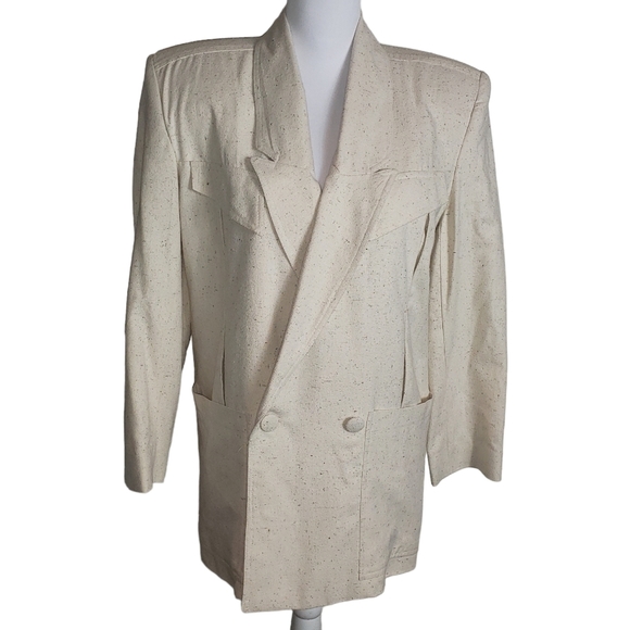 Naturelle Jackets & Blazers - Naturelle George Georgiou Tan Beige 100% Silk Blazer Sz XS Western Style Jacket